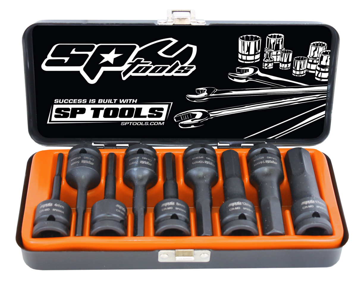 SP Tools Socket Set Impact 1/2 Drive InHex 9 Piece Metric SP20370