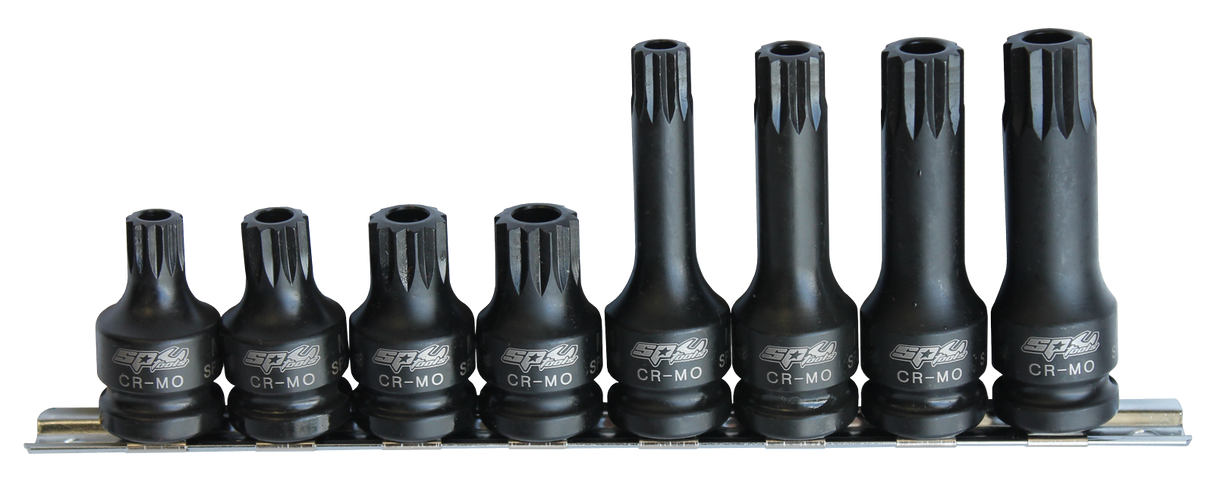 SP Tools Socket Rail Impact 1/2 Drive Tamper Spline 8 Piece SP20385