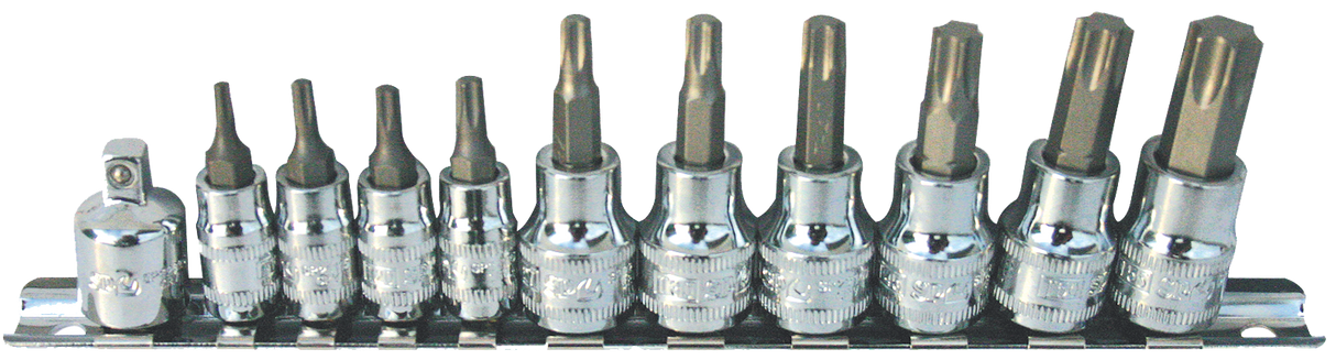 SP Tools Socket Rail 1/4&3/8" Drive Torx 11 PieceP20440