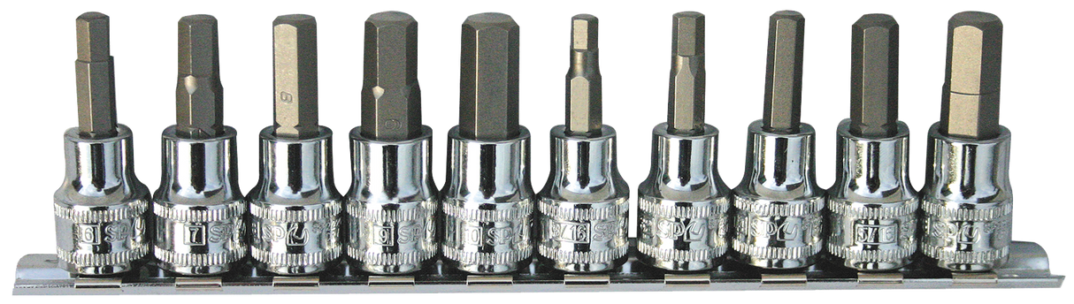 SP Tools Socket rail 3/8" Drive InHex Metric/SAE 10 PieceP20541