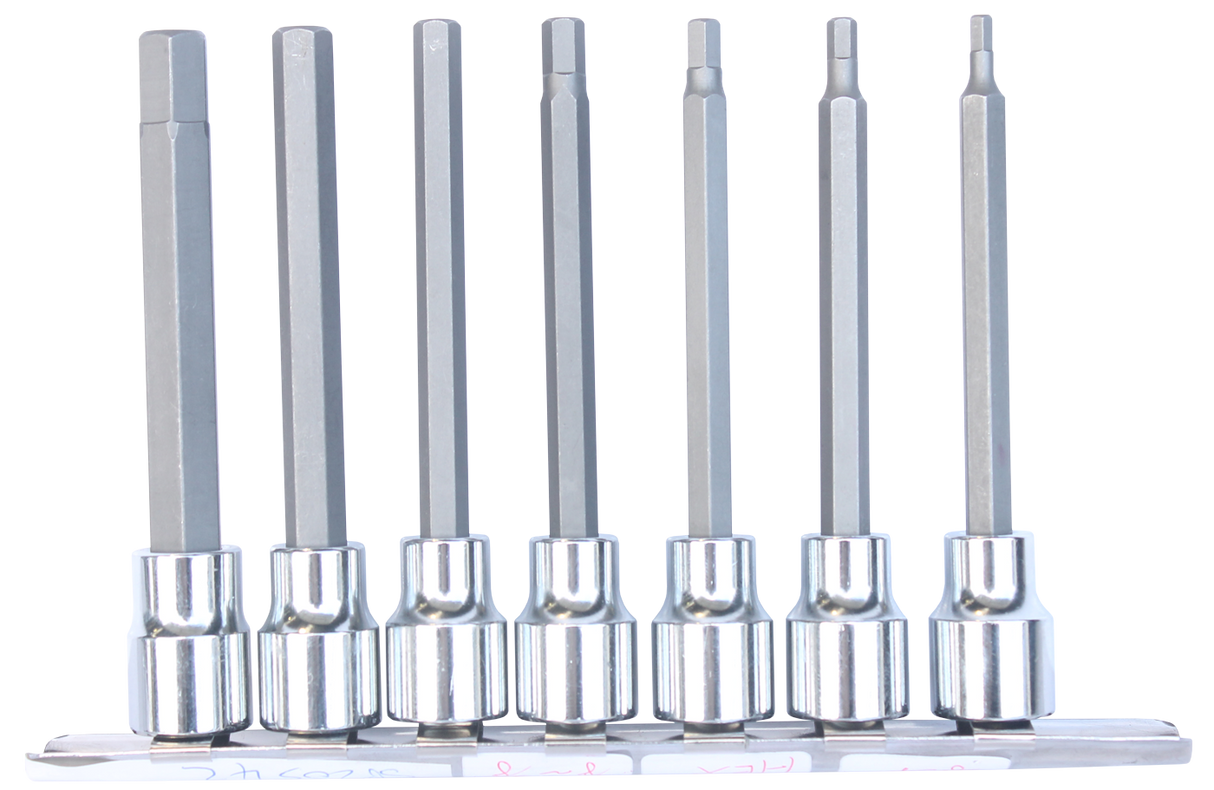 SP Tools 5 Piece 3/8" Drive 100mm SAE InHex Bit Socket rail SP20542