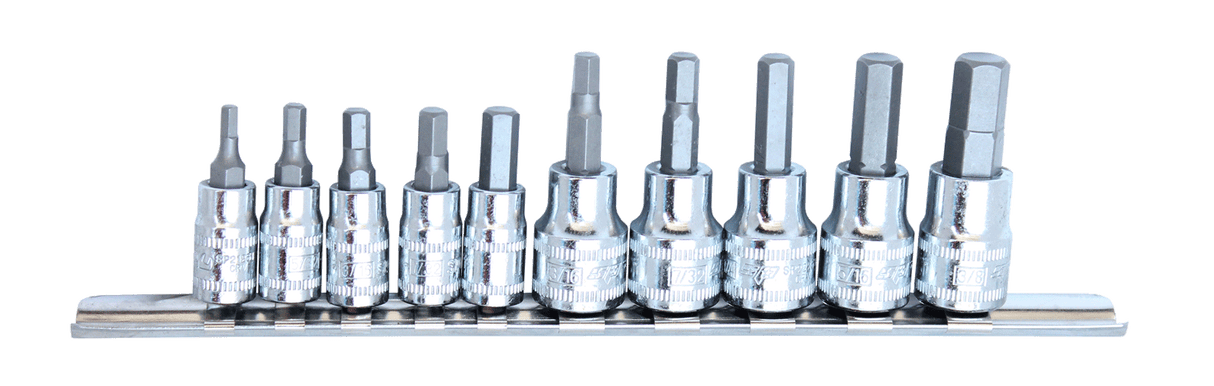SP Tools Socket rail 1/4" & 3/8" Drive 10 Piece InHex SAE SP20546