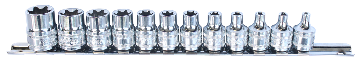 SP Tools 12 Piece 3/8" Drive . e Torx Socket rail SP20550