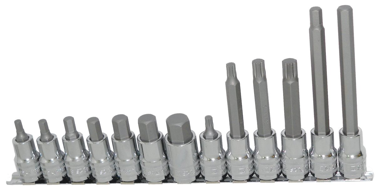 SP Tools Socket rail Set 1/2" Drive 13 Piece Metric InHex/Spline SP20566