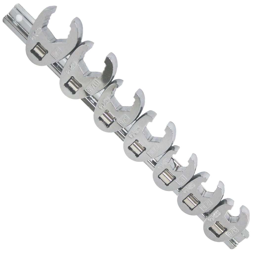 SP Tools Flare Crowfoot Nut Wrench rail 3/8" Drive SAE 7 Piece SP20594