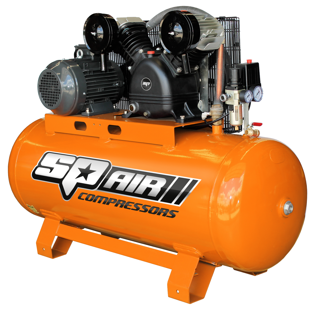 SP Tools Industrial Air Compressor 5.5Hp 200L Tank Cast Iron Electric 3 Phase 415V SP25
