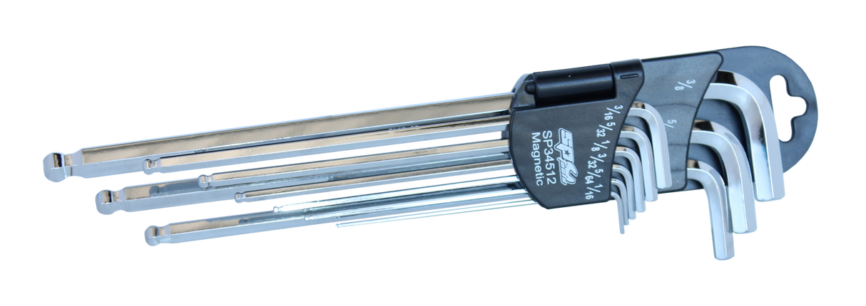 SP Tools key Set Magnetic 9 PieceSAE Ball Drive Hex SP34512