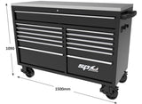 SP Tools Wide Roller Tool Cabinet USA Sumo Series SP44725 Black/ Chrome 13 Drawer