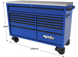 SP Tools Wide Roller Tool Cabinet USA Sumo Series SP44725BL Blue/Black 13 Drawer