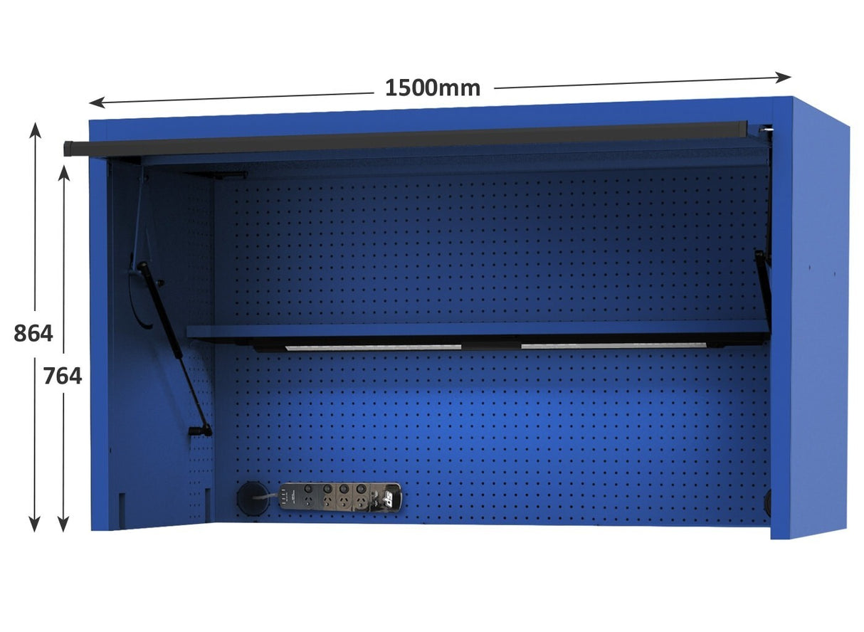 SP Tools USA Sumo Series 59" Top Hutch for Tool Cabinet SP44730BL Blue/ Black
