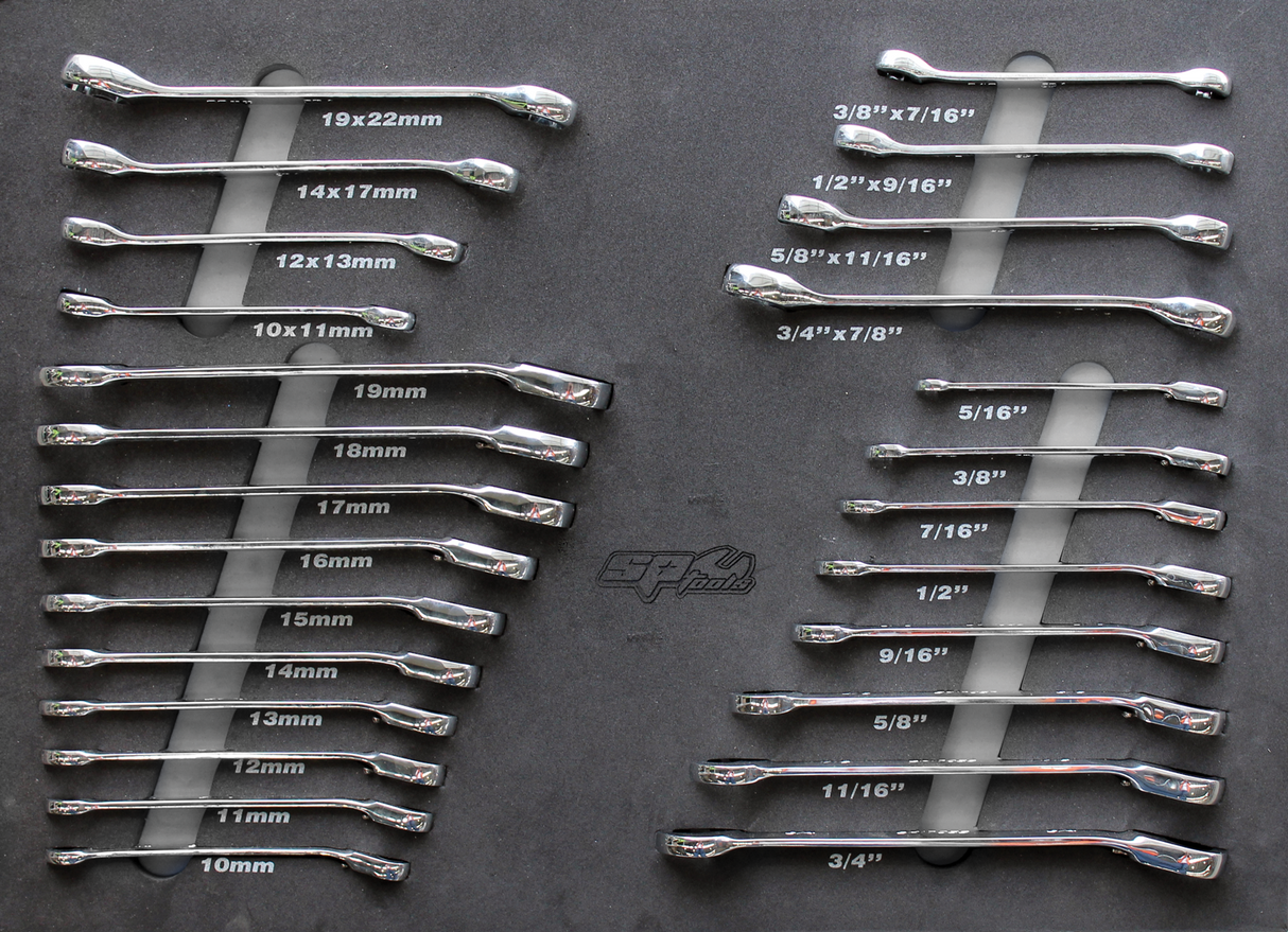 SP Tools Eva ToolKit 26 Piece Metric/SAE Flare & Gear Drive Spanner SP50020