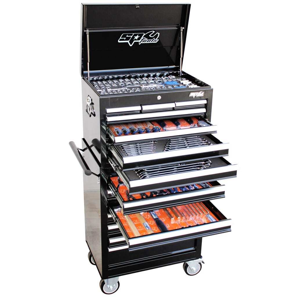SP Tools ToolKit 377 Piece Metric/SAE - Black 15 Drawer Custom SP50110X including Bonus Tools