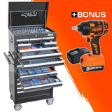 SP Tools ToolKit Custom Series Tool Kit - 610PC - Metric/SAE PLUS PLUS BONUS 18V 1/2" DR Impact WRENCH Only Til 1st September 2020 SP50165