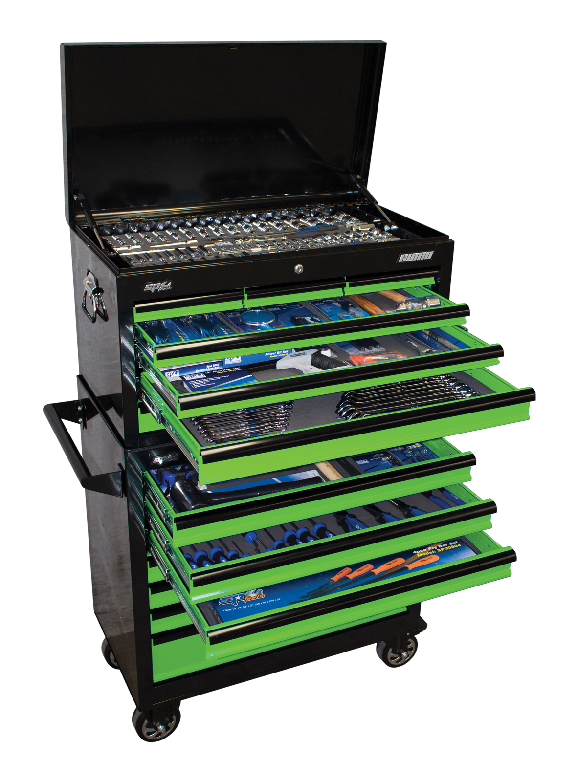 SP Tools ToolKit 405 Piece Metric/SAE - Black/Green 14 Drive Sumo SP50177