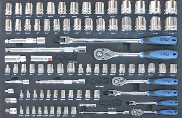 SP Tools Tool Kit 236 Piece Metric/SAE Black/Silver Custom Series With side Cabinet SP50626