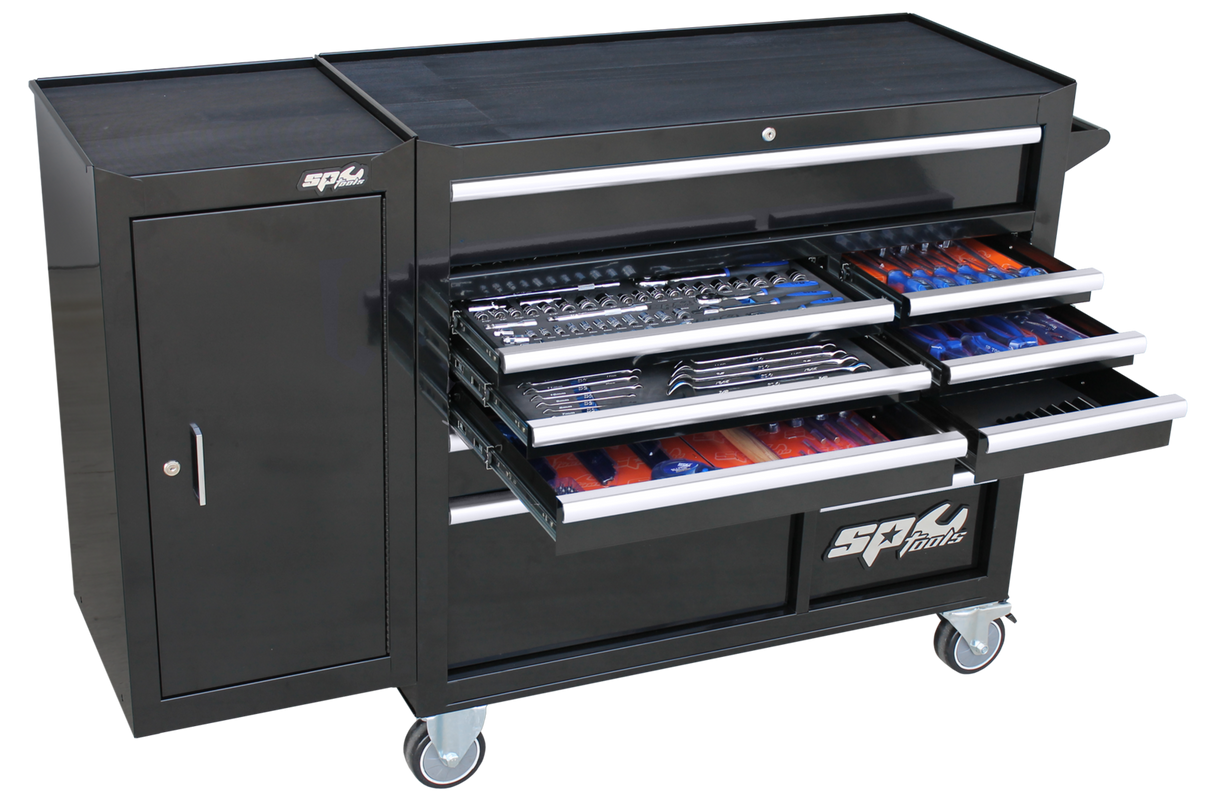 SP Tools Tool Kit 236 Piece Metric/SAE Black/Silver Custom Series With side Cabinet SP50626
