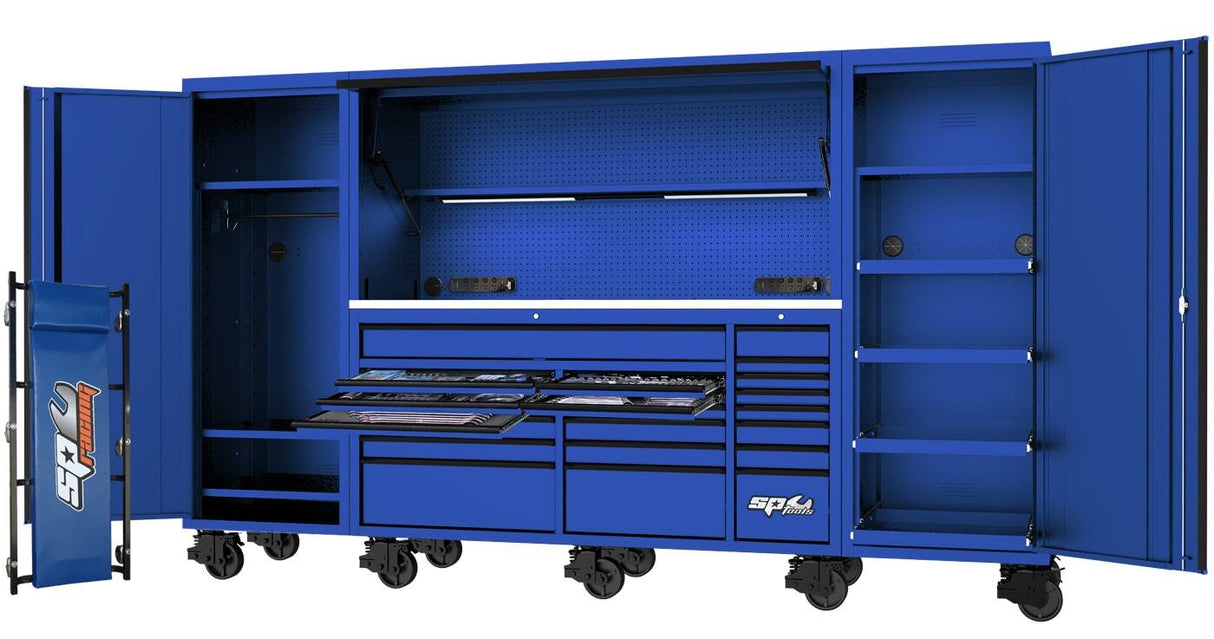 USA SUMO SERIES WORKSTATION TOOL KIT - 128" - METRIC/SAE - 708PC - BLUE/BLACK HANDLES