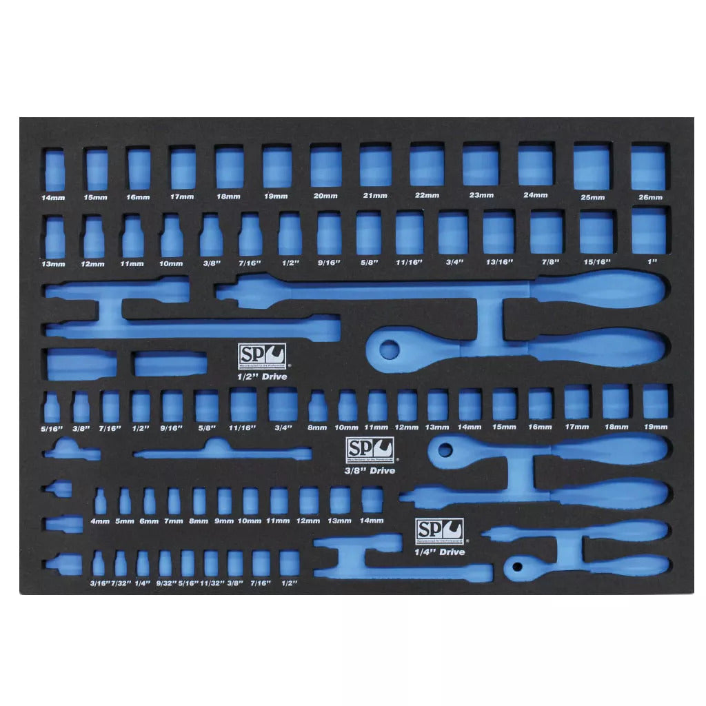 SP Tools Eva Insert - 84 piece Storage Metric/SAE Sockets & Accessories( To SP50004) SP50904