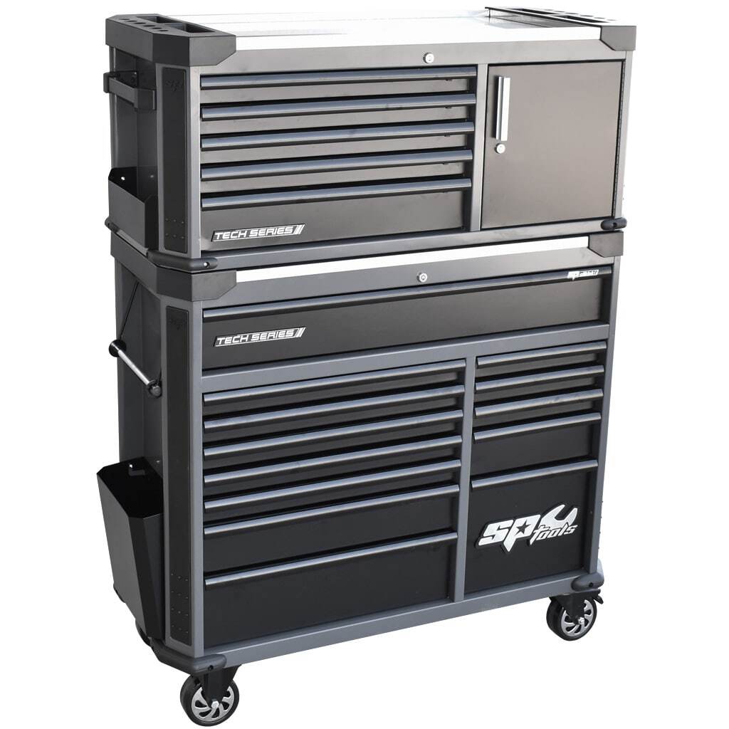 SP Tools Tech Series Tool Kit with Power Tool Cupboards - 613 piece - Metric/SAE Diamond Black