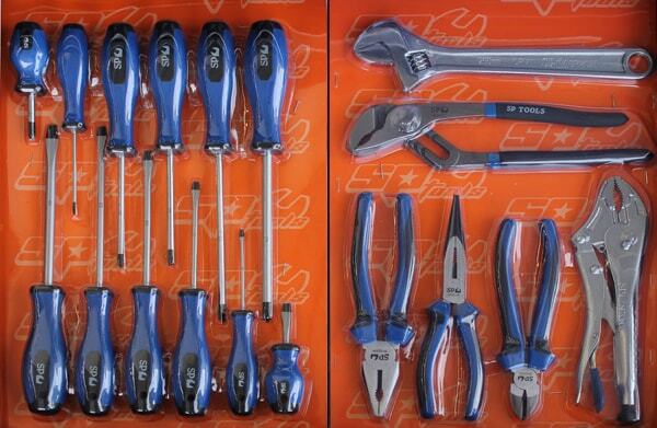 SP Tools Tech Series Trade Technician 13 Draw Roller Cabinet Tool Kit - 268 Piece Metric- Diamond Black