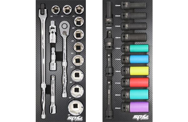SP Tools Tech Series Trade Technician 13 Draw Roller Cabinet Tool Kit - 268 Piece Metric- Diamond Black