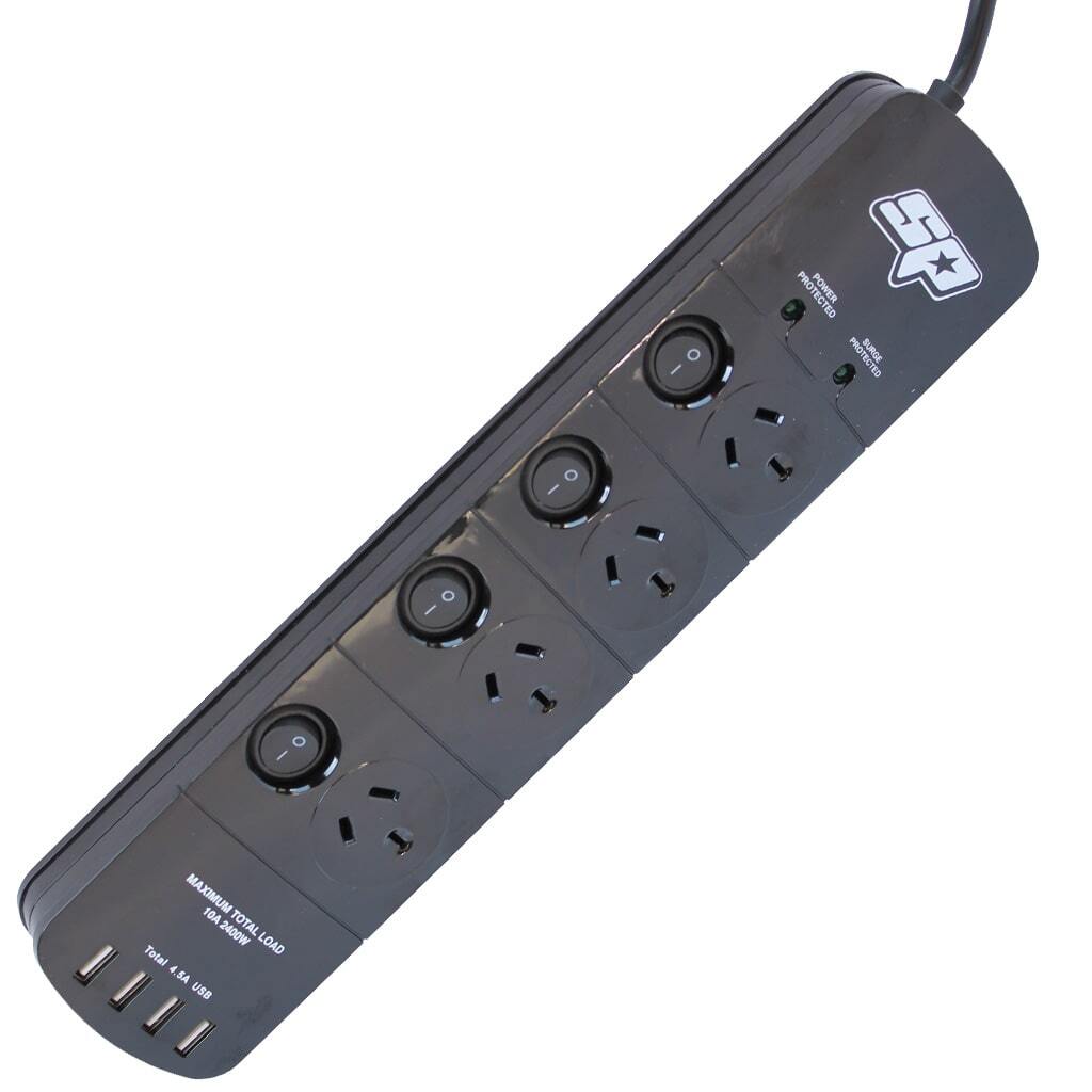 SP Tools Electrical Power Board 4 Outlet 4 USB Ports SP69998