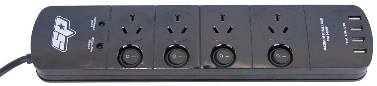 SP Tools Electrical Power Board 4 Outlet 4 USB Ports SP69998