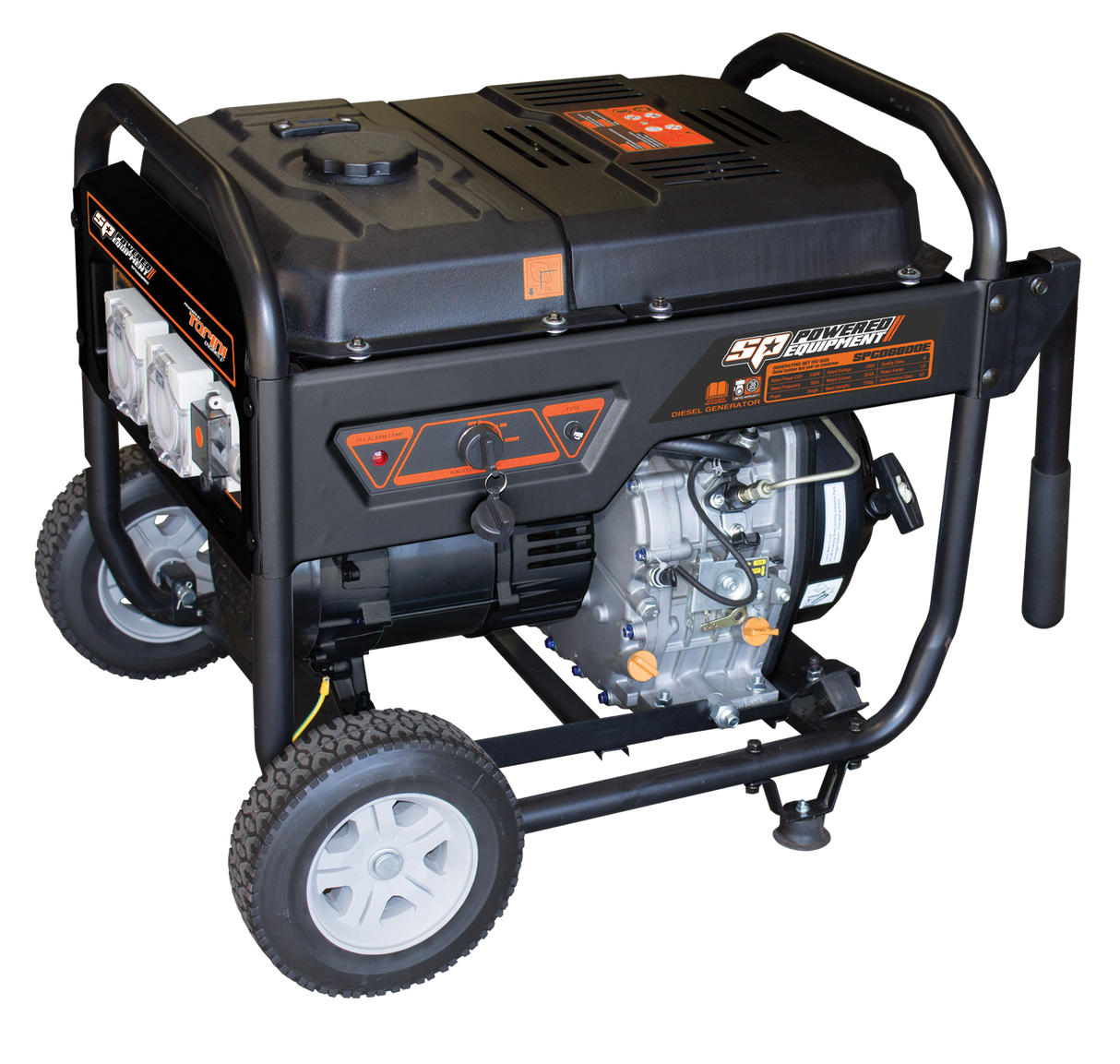 SP Tools 6.8kva Diesel Construction Series Generator SPGD6800E