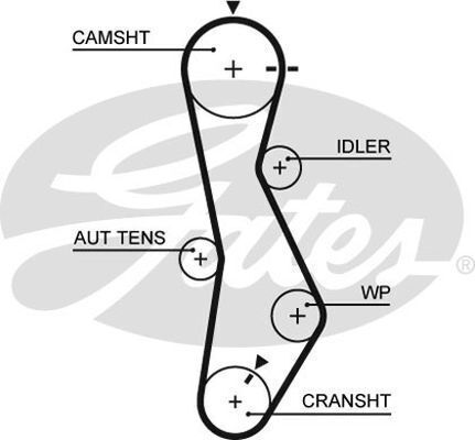 Timing Belt Gates T1098 for Hyundai Santa Fe CM SUV CRDi 4x4 Diesel D4EB