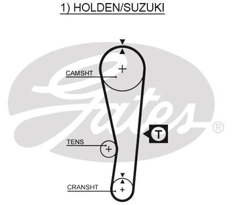 Timing Belt Gates T243 For HOLDEN BARINA 1989-1994 Petrol MF 1.3L