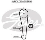 Timing Belt Gates T243 For HOLDEN BARINA 1989-1994 Petrol MF 1.3L