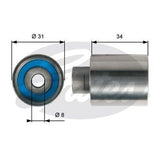 Timing Belt Idler Gates T41239 for Subaru Impreza GR,GE7 SedanAWD 2.0 Petrol EJ204
