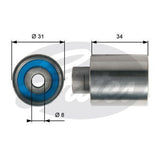 Timing Belt Idler Gates T41239 for Subaru WRX GJ,FKH (V1) Sedan 2,5 WRX STi AWD 2.5 Petrol EJ257