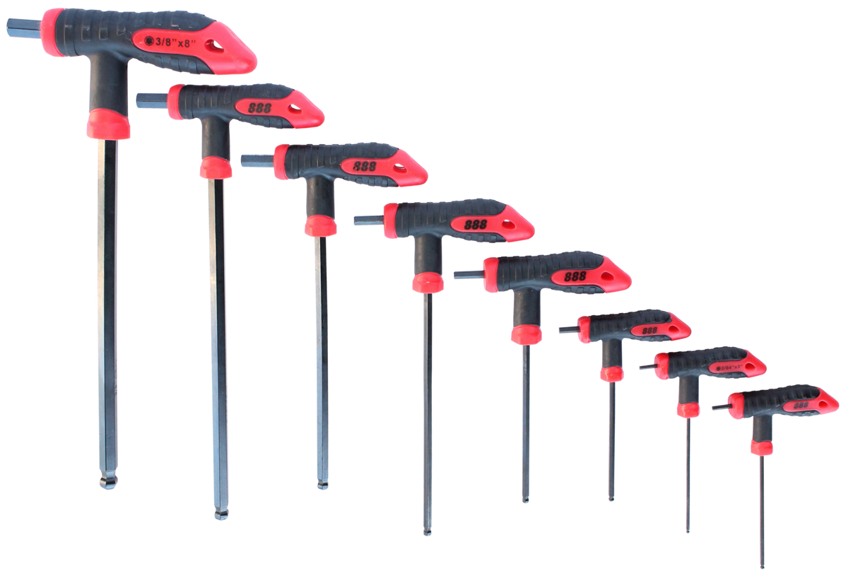 888 by SP Tools Hex Key T-Handle 8 Piece SAE Set T834706