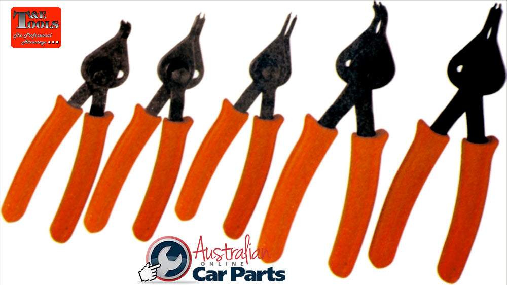 5 Piece Internal & External Circlip Plier Set T&E Tools 108