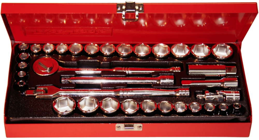 34 Piece 3/8" Drive SAE & Metric Socket Set (12 Point) T&E Tools 12009