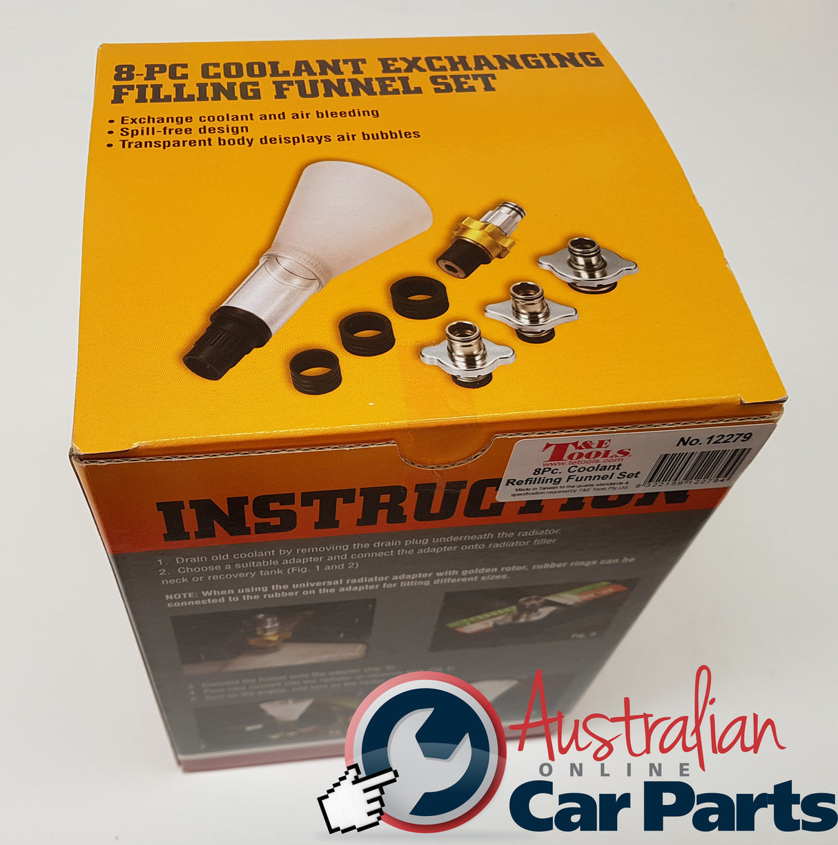8 Piece Coolant Refilling Funnel Set T&E Tools 12279