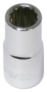 9/32" x 1/4"Drive 12 Point Socket T&E Tools 12309