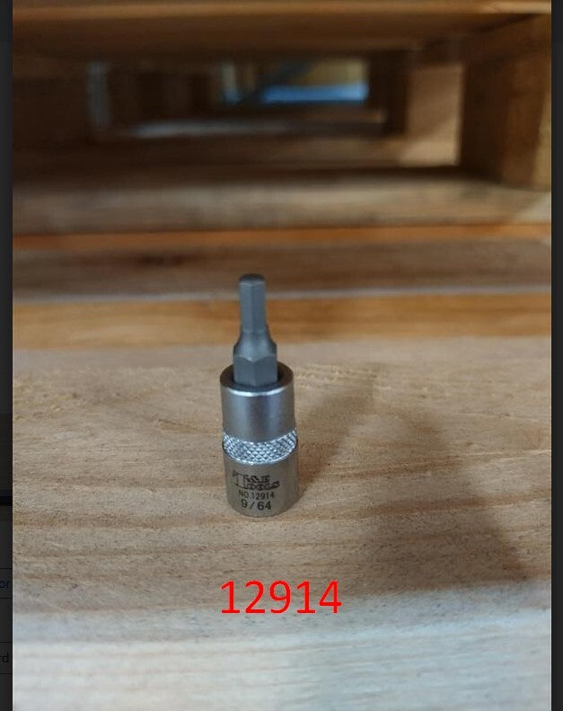 9/64" x 1/4"Dr. In-Hex Socket 35mm L T&E Tools 12914