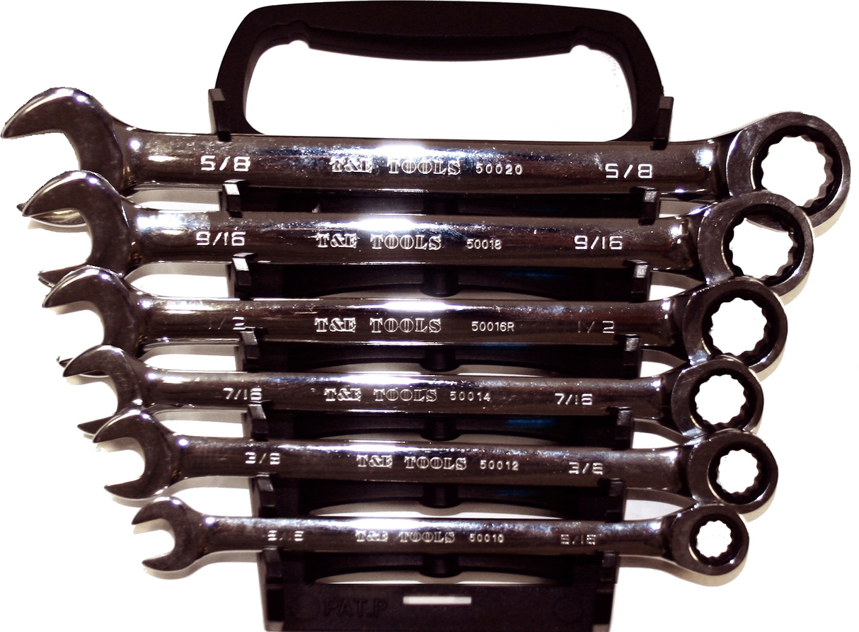 6Pc. SAE Gear Ratchet Wrench Set T&E Tools 13006