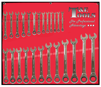 25 Piece Metric Gear Ratchet Wrench Set 6mm - 32mm T&E Tools 13025A