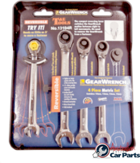 4Pc. Metric Reversible Gear Ratchet Wrench Set T&E Tools 13104R
