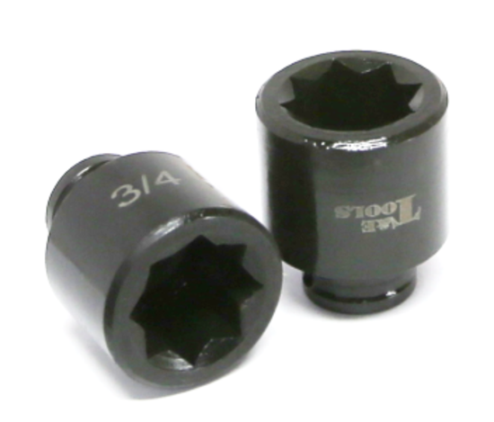 3/4" x 3/8" Drive Standard SAE Impact Socket (8 Point) T&E Tools 13124