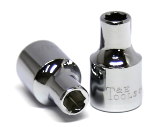 1/4" x 3/8" Drive Standard SAE Socket (6 Point) T&E Tools 13208