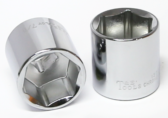 7/8" x 3/8" Drive Standard SAE Socket (6 Point) T&E Tools 13228
