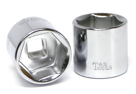 15/16" x 3/8" Drive Standard SAE Socket (6 Point) T&E Tools 13230