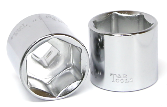 1" x 3/8" Drive Standard SAE Socket (6 Point) T&E Tools 13232