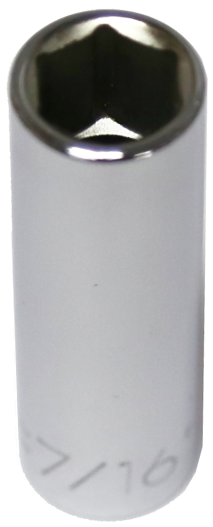7/16" x 3/8" Drive Deep SAE Socket (6 Point) T&E Tools 13414