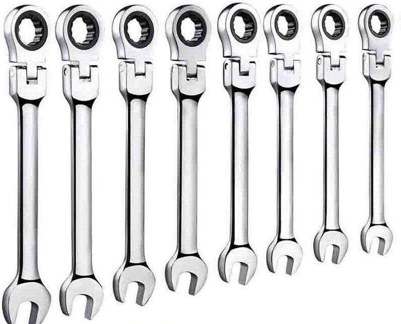 8 Piece SAE Flex-Head Gear Ratchet Wrench Set 5/16"- 3/4"  T&E Tools 13998
