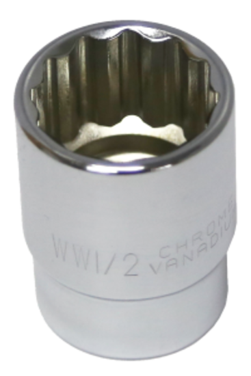 1/2" x 1/2" Drive 12 Point Standard  Socket T&E Tools 14016W
